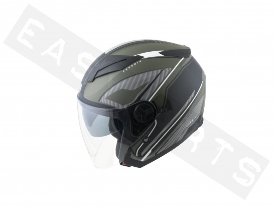 Helmet Demi Jet CGM 130G Phoenix Matt Green (double visor)